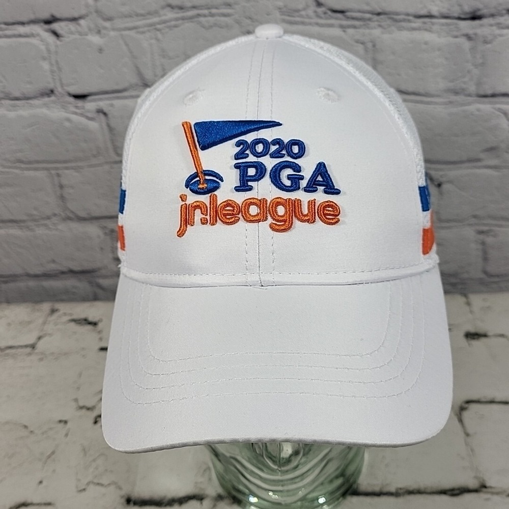 2020 PGA Jr League Hat Mens Adjustable White Mesh Ball Cap Garb Inc
